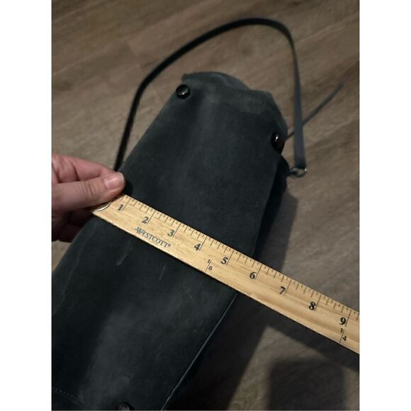 Rebecca Minkoff Grey Handbag Suede Leather Zipper Medium Crossbody Strap Fringe - Picture 16 of 16